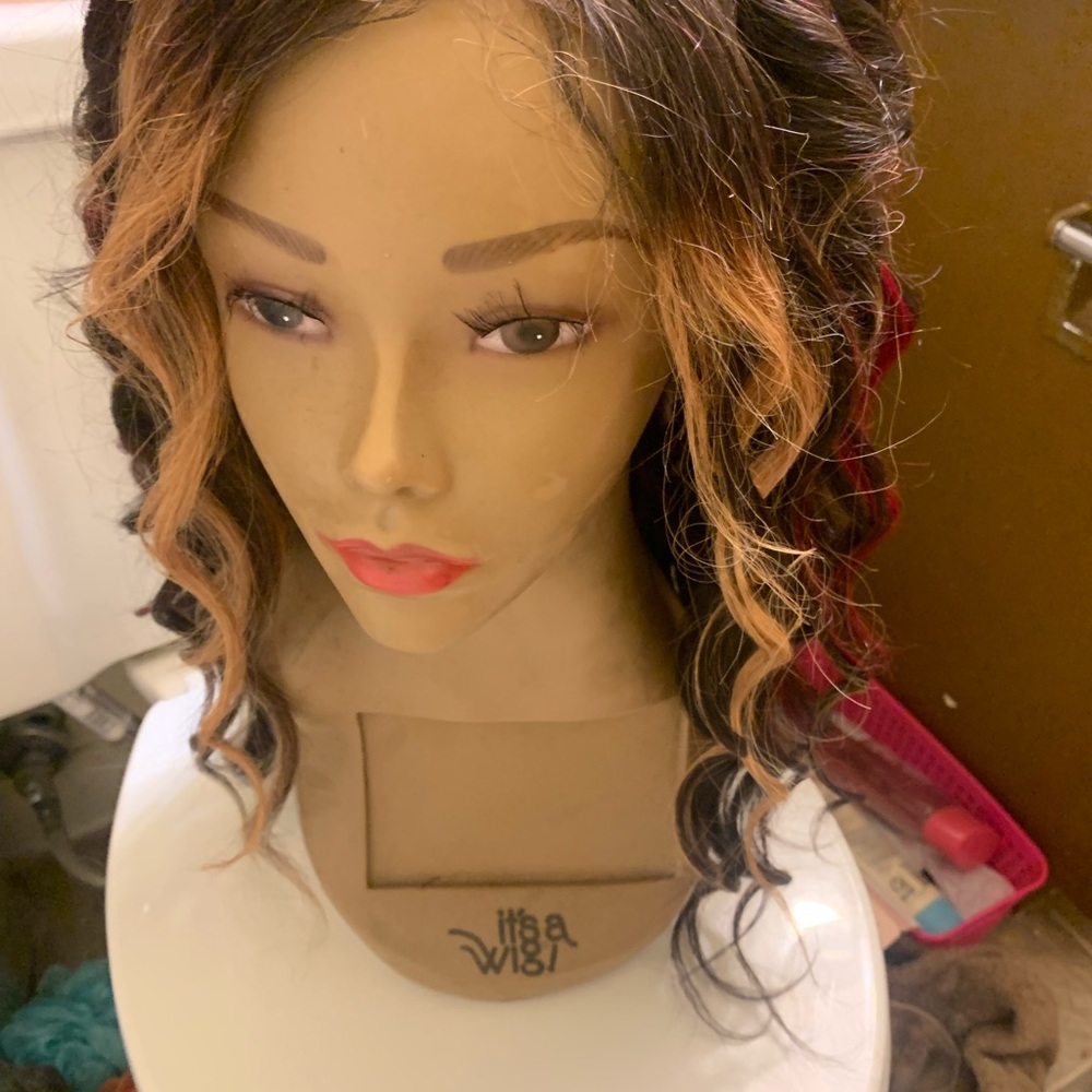 Lace front blonde and red highlights 24” human hair!
